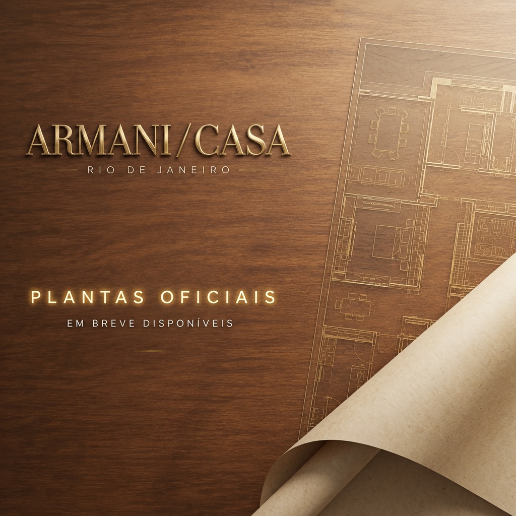 Plantas Oficiais Armani Casa Rio de Janeiro com design exclusivo e lançamento imobiliário de luxo assinado por Giorgio Armani.